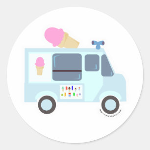Ice Cream Truck Classic Round Sticker