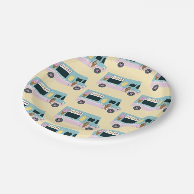 Ice Cream Truck Design Paper Plate (Angled)