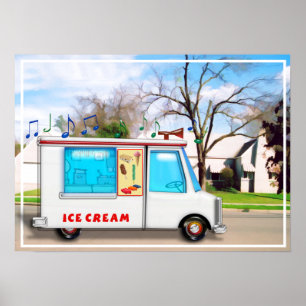 Ice Cream Truck in the Street Poster