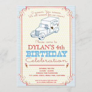 Ice Cream Truck Party Invitation