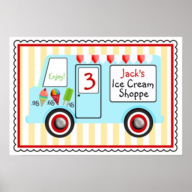 Ice Cream Truck Poster- Boys Poster (Front)