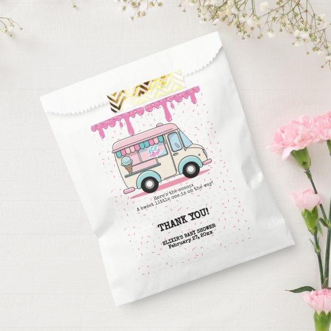 Ice Cream Truck Scoop Sprinkles Baby Shower Favour Bags (Sealed)