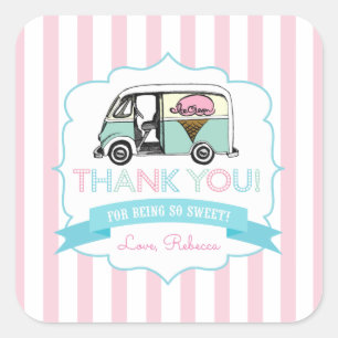 Ice Cream Truck Thank You Stickers
