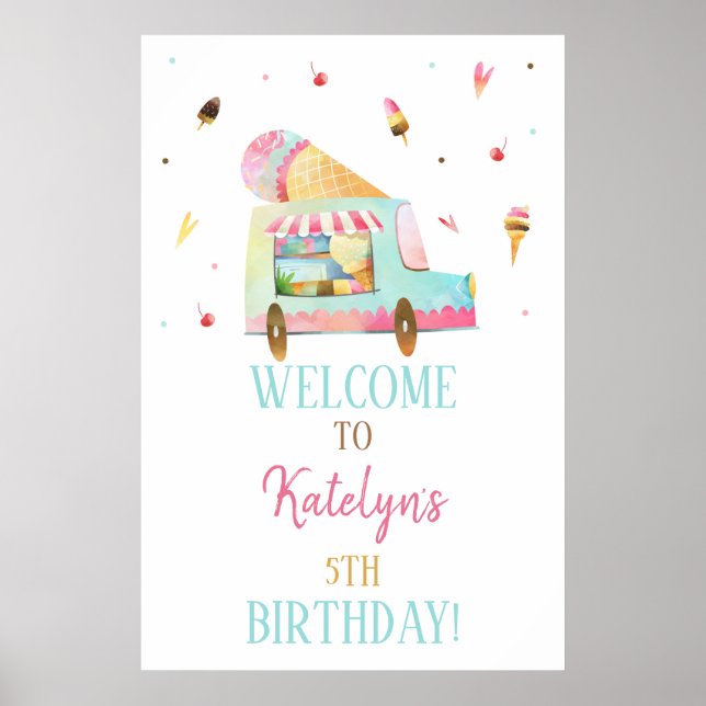 Ice Cream Truck Welcome Sign (Front)