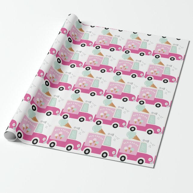 Ice Cream Truck Wrapping Paper (Unrolled)