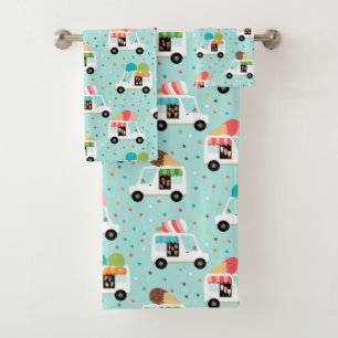 Ice Cream Trucks Pretty Sprinkles Girls Bath Towel Set