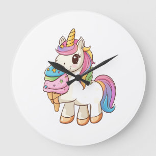 Ice Cream Unicorn Delight (1) Large Clock