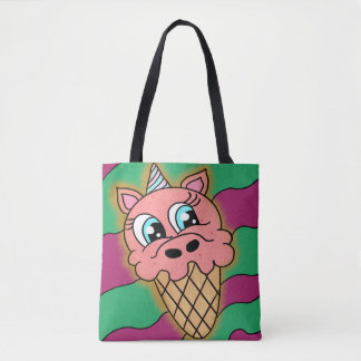 ice cream unicorn tote bag