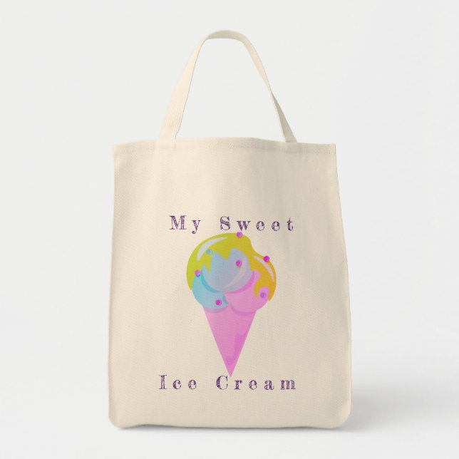 Ice cream vector illustration tote bag (Front)