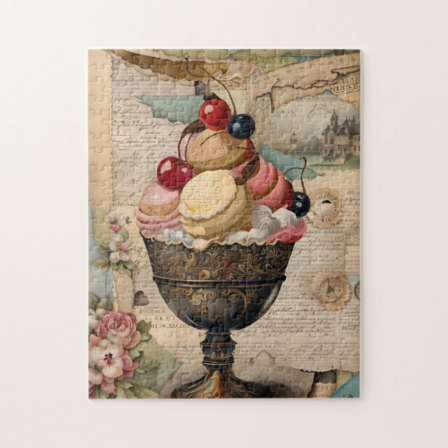Ice cream Vintage Collage  Jigsaw Puzzle (Vertical)
