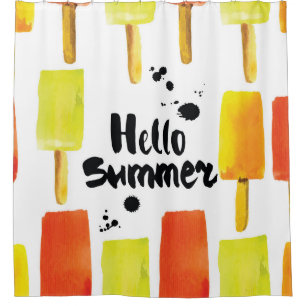 Ice Cream: Vintage Watercolor Shower Curtain