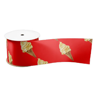 Ice-cream Vivid red Satin Ribbon