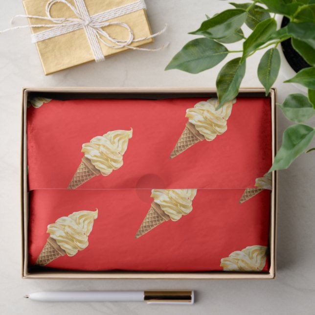 Ice-cream Vivid red Tissue Paper (Gift)