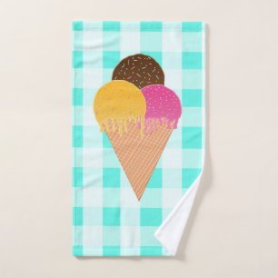 ice-cream waffle cone hand towel