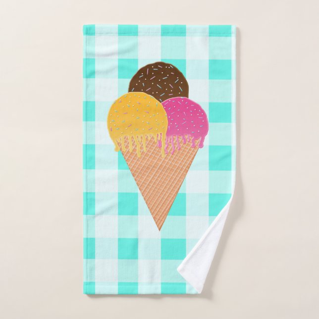 ice-cream waffle cone hand towel (Hand Towel)
