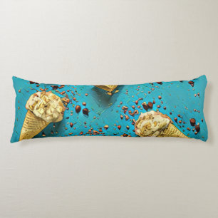 Ice cream waffle cones body cushion