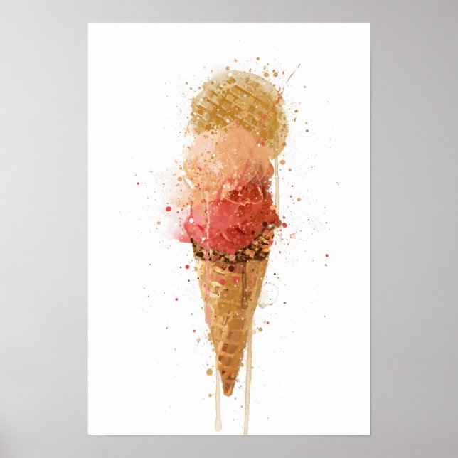Ice Cream Wall Art print Gelato (Front)