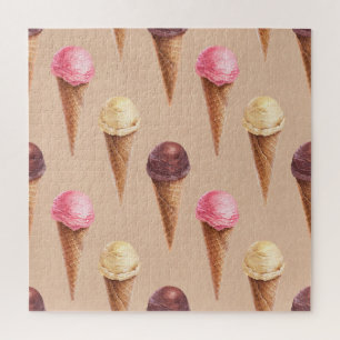 Ice Cream Watercolor Seamless Illustration Jigsaw Puzzle