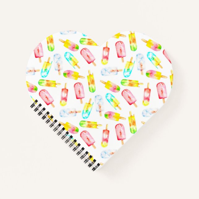 Ice cream watercolour pattern. Hello summer! Notebook (Front)