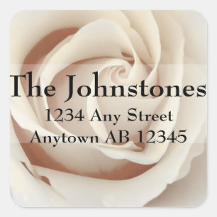 Ice Cream White Roses Wedding Return Address Label