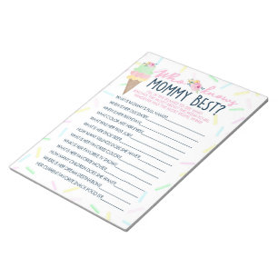 Ice Cream Who Knows Mummy Best Baby Game Pack Notepad