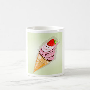 Ice Cream With A Strawberry Coffee Mug