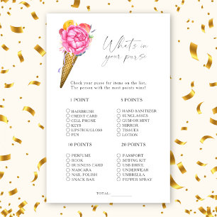 Ice cream with flowers - What's in your purse game