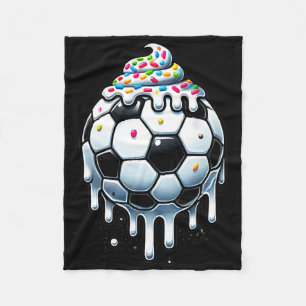 Ice Cream With Sprinkles Soccer Drip For Boys Girl Fleece Blanket