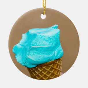 Ice cream with waffle macro ceramic tree decoration