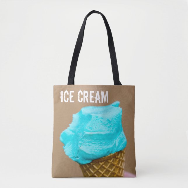 Ice cream with waffle macro tote bag (Front)