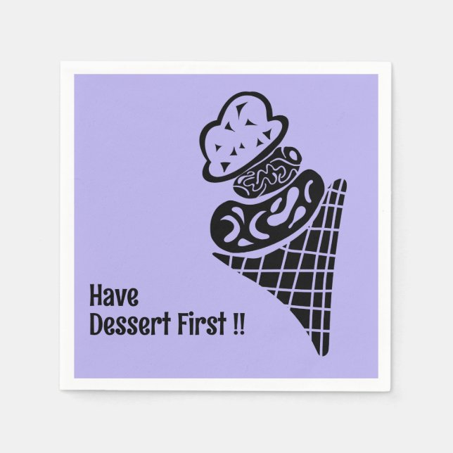 Ice Cream Woodcut Napkin (Front)