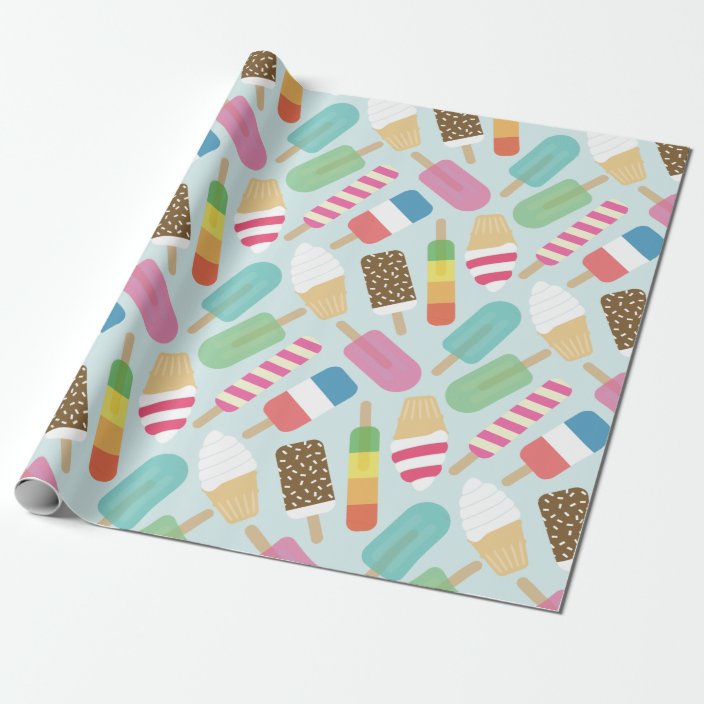 Ice Cream Wrapping Paper Zazzle.co.uk