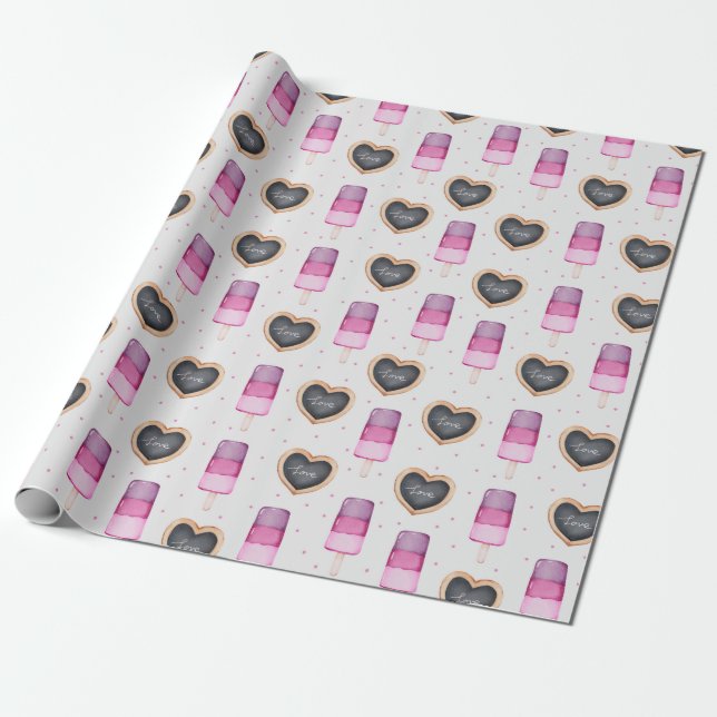 Ice Cream Wrapping Paper (Unrolled)