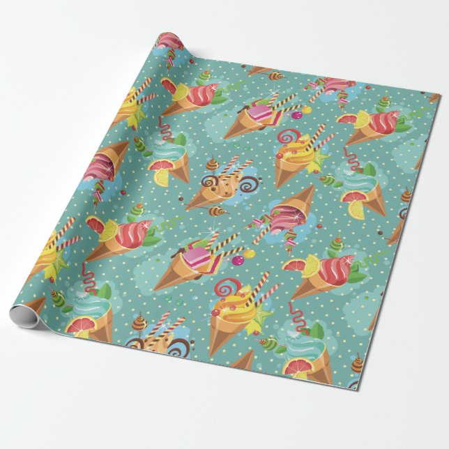 Ice Cream Wrapping Paper (Unrolled)