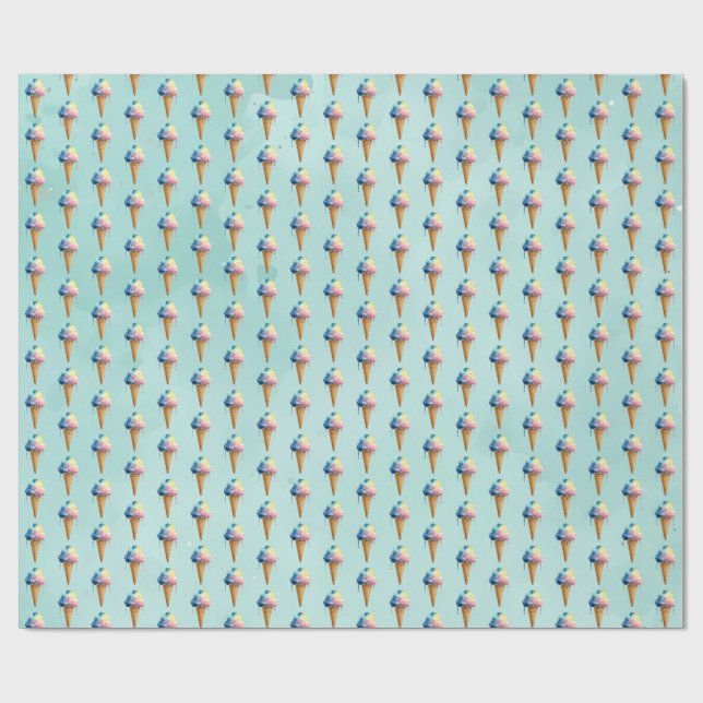 Ice Cream Wrapping Paper (Flat)