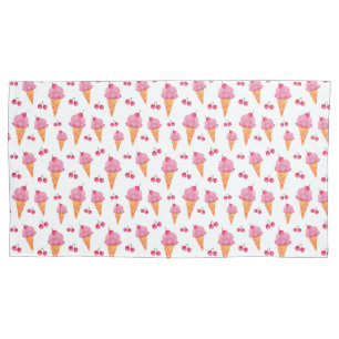 Ice creams & cherries pillowcase