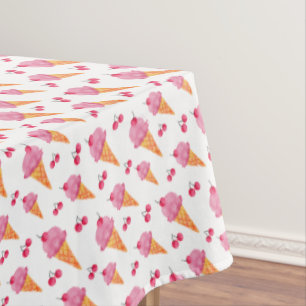 Ice creams & cherries tablecloth