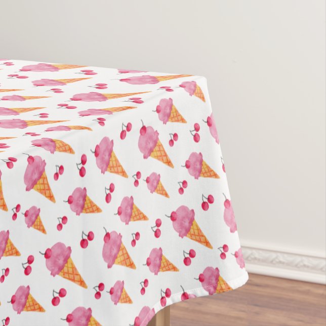 Ice creams & cherries tablecloth (In Situ)