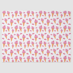 Ice creams & cherries tissue paper