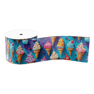 Ice Creams Colourful Art  Grosgrain Ribbon