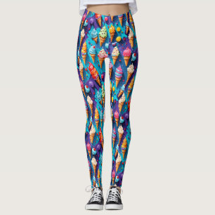 Ice Creams Colourful Art Leggings