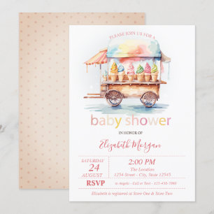 Ice creams Dotted Baby Shower Invitation