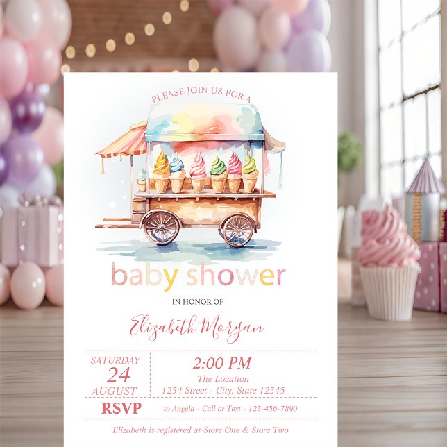 Ice creams Dotted Baby Shower Invitation (Creator Uploaded)