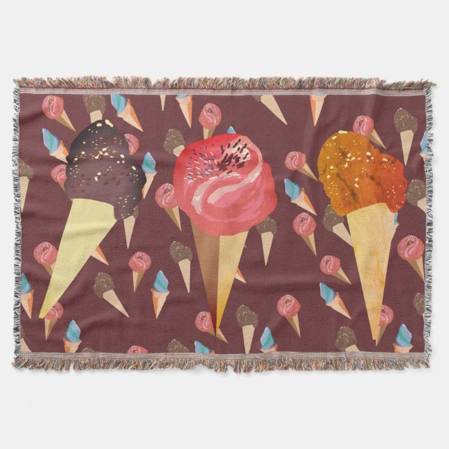 Ice creams throw blanket (Front)