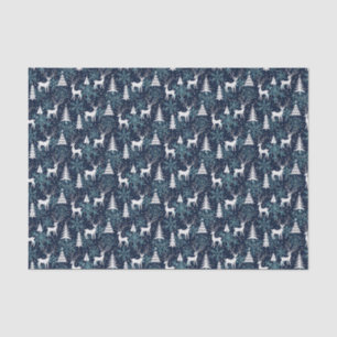 Ice Crystal Christmas Deer Teal Tissue Paper