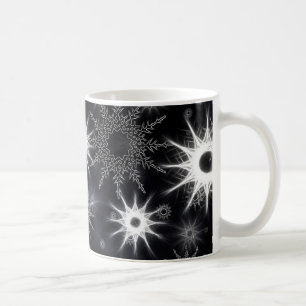 Ice Crystal Pattern on Black Coffee Mug