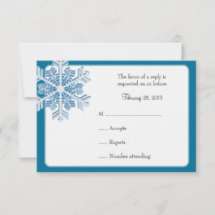 Ice Crystal Snowflake Winter Wedding Reply Cards