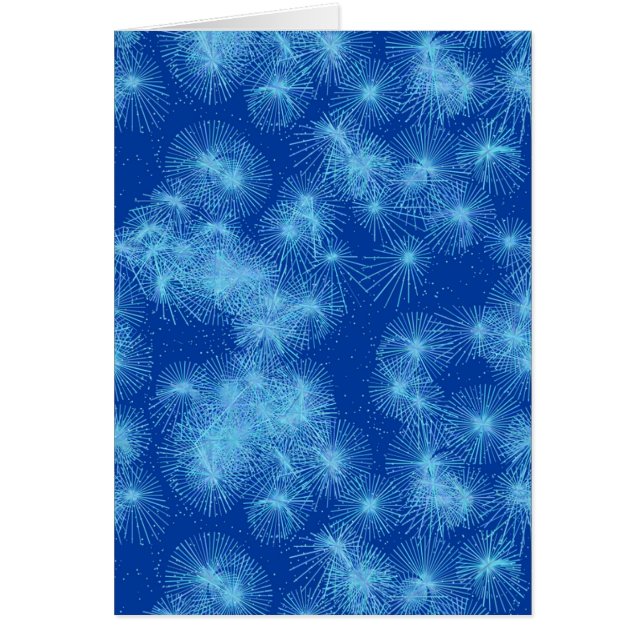 Ice crystal starbursts, blue background (Front)