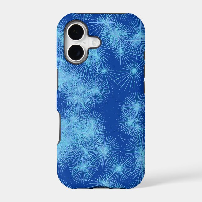 Ice crystal starbursts, blue background (Back)