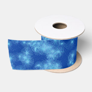 Ice crystal starbursts - cobalt blue satin ribbon